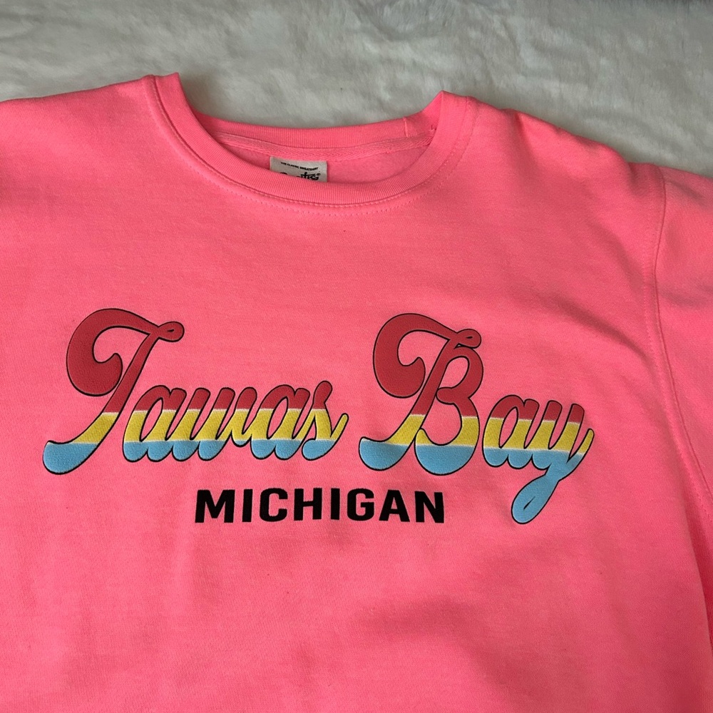 Pink Tawas Bay Michigan Sweatshirt